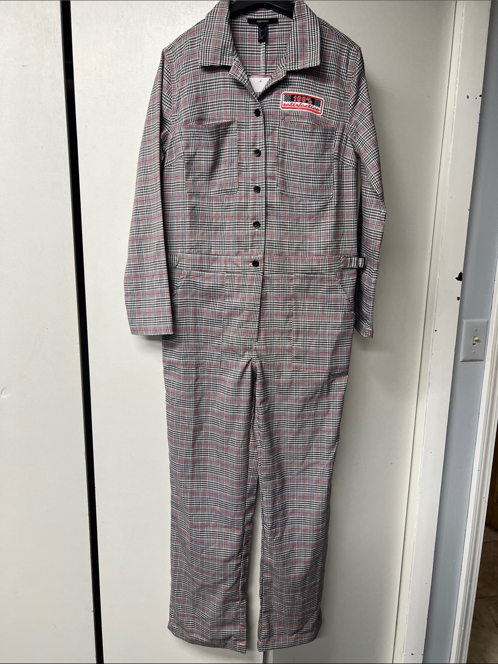 Forever 21 One Piece Jumpsuit - Red/Gray